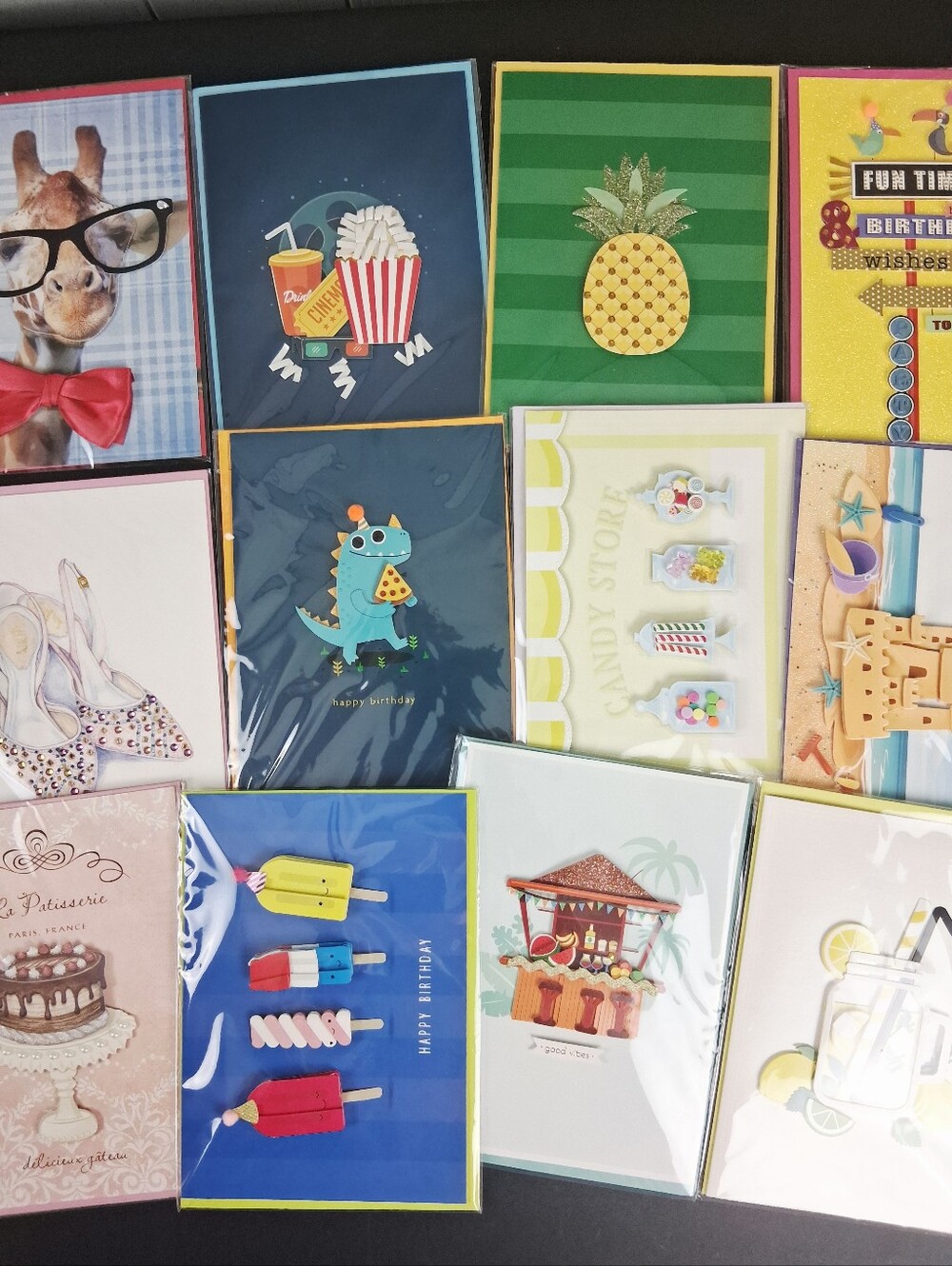 Burgoyne 3D Birthday & Blank Cards w/ Envelopes NEW Set of 12